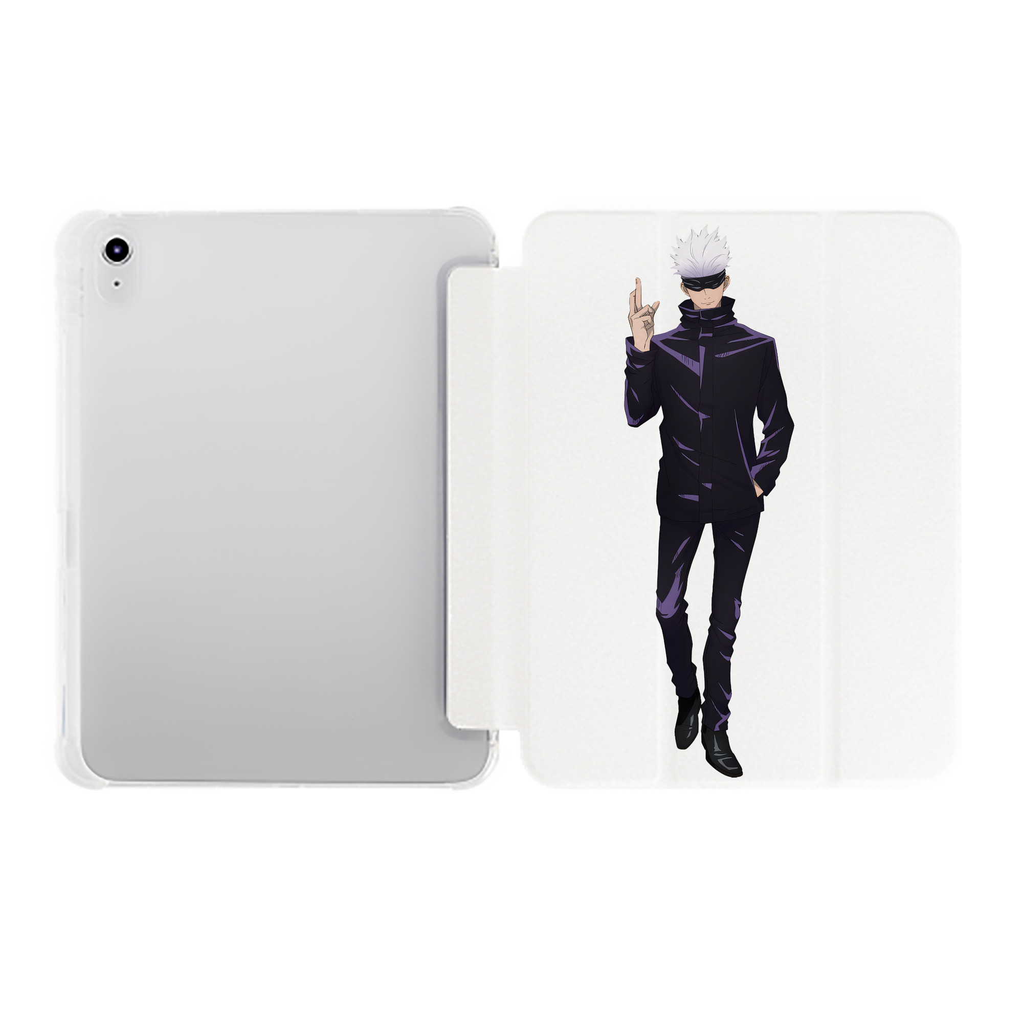（画像用） 呪術廻戦 Jujutsu Kaisen IPad ケース ペン収納付き 三つ折りスタンド PUレザー×シリコン 対応機種9.5/10.5/10.9インチ